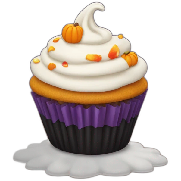 Happy Halloween cupcake emoji