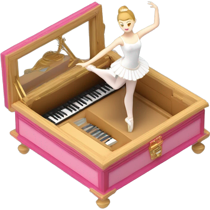 3D isometric ballerina music box emoji