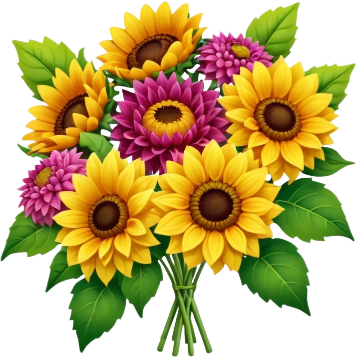 Sunflower and Dahlia bouquet  emoji