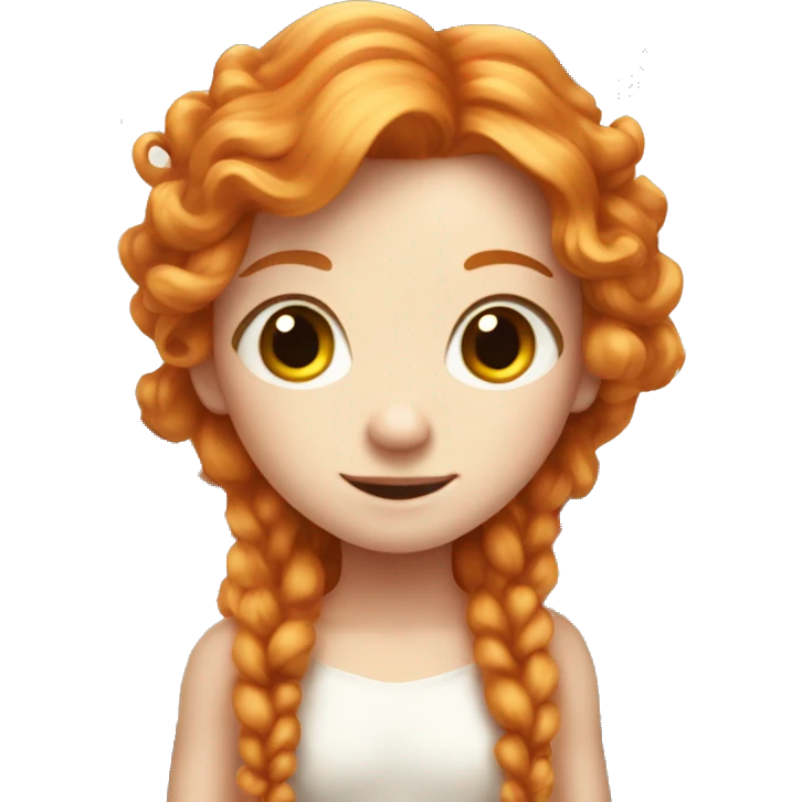 a white skin fairy, long ginger hair and wings emoji