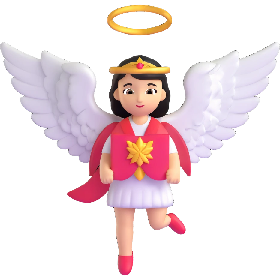 Guardian angel with protective wings emoji
