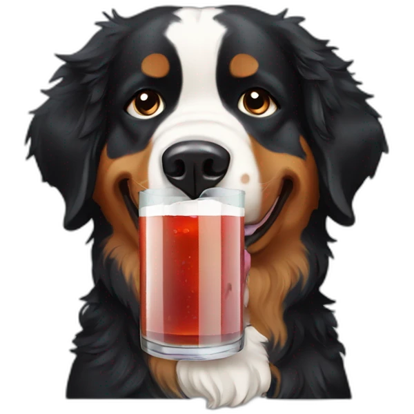 bernese dog drinking PUNCH emoji