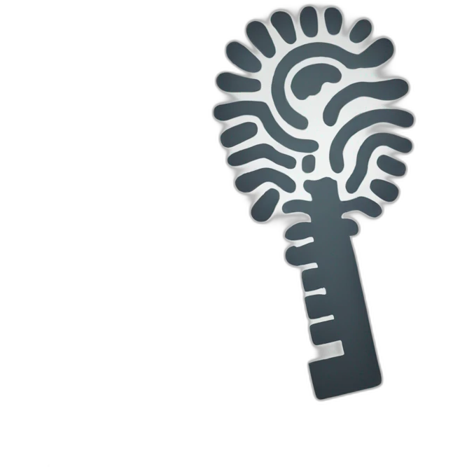 fingerprint that forms the shape of a key emoji