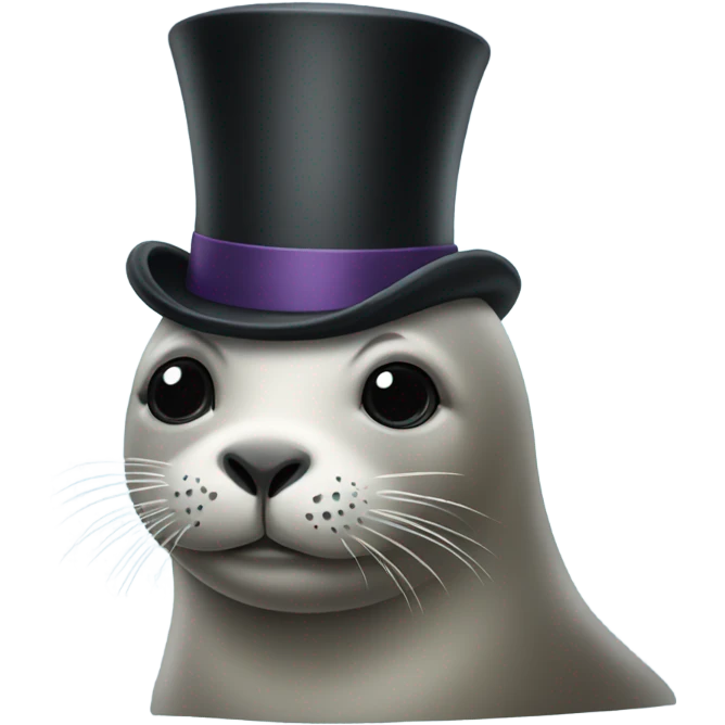 Seal wearing top hat  emoji