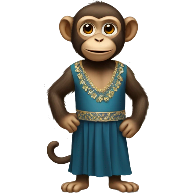 Monkey wearing a dress emoji