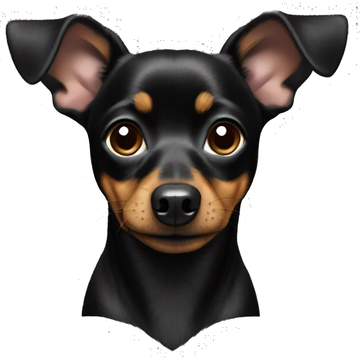 Fully Black chiweenie dog emoji
