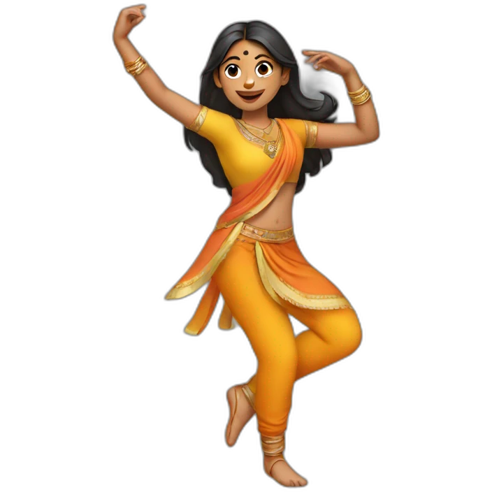 Indian girl dancing casual emoji