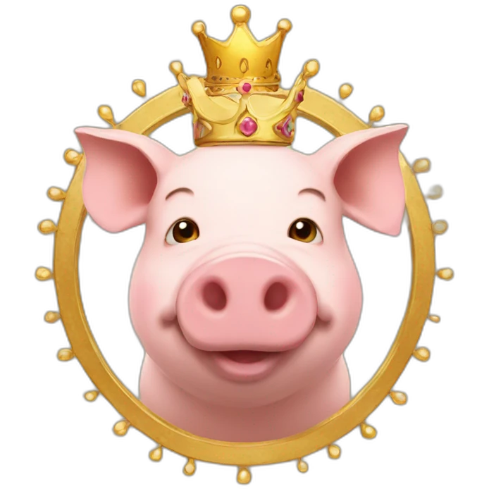 pig in golden crown emoji