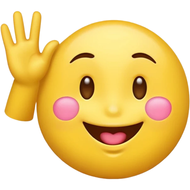 The yellow emoji is blowing a kiss with its hand. emoji