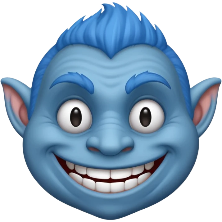 Troll troll face blue emoji
