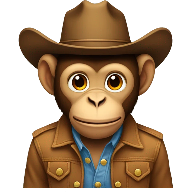 Monkey wearing a cowboy hat emoji