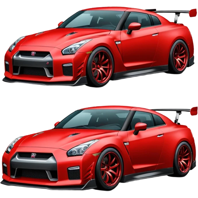 GTR com body kit vermelha um único carro só emoji