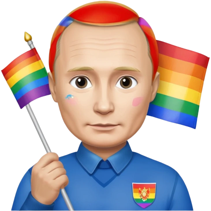 putin with pride flag emoji