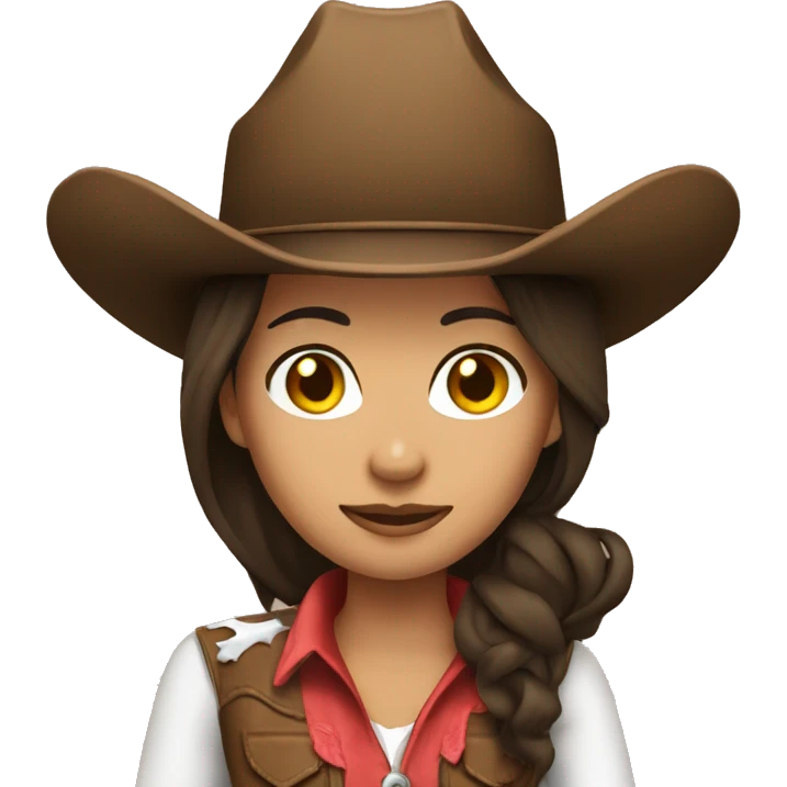 Brunette cowgirl emoji
