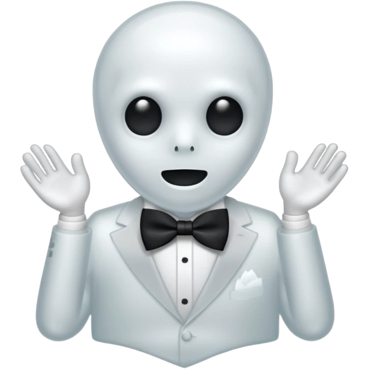 A ghost with a bowtie emoji