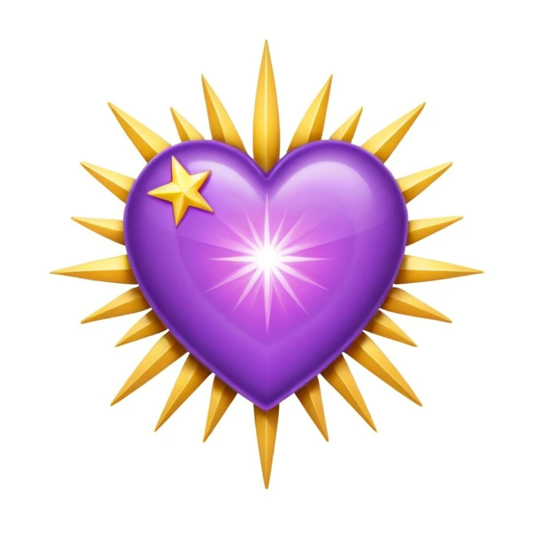 purple heart with a starburst effect emoji