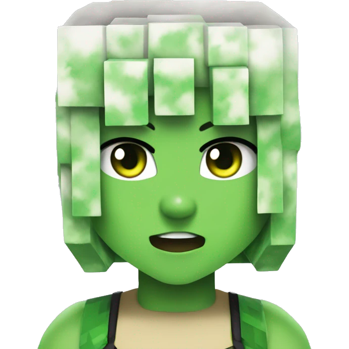 minecraft creeper as an anime girl emoji
