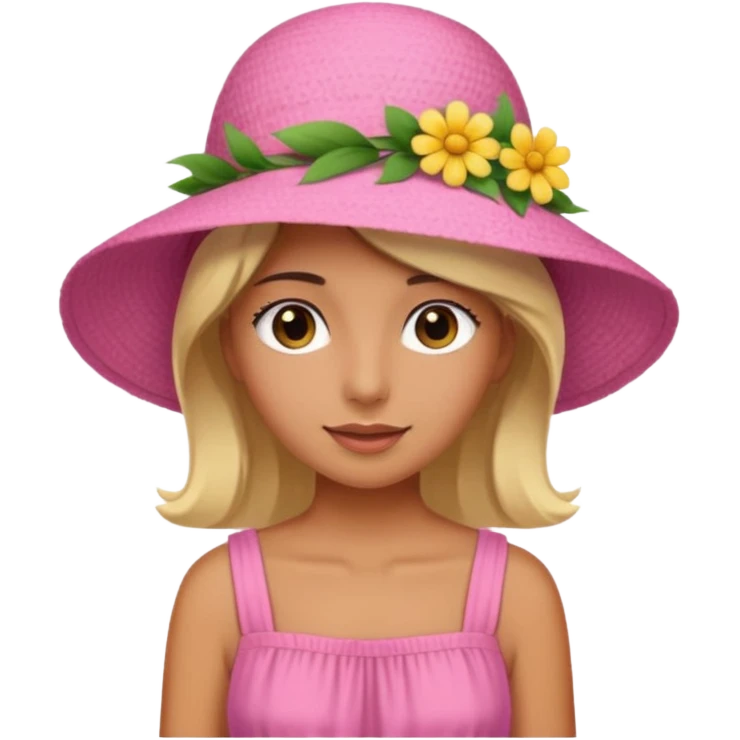 only a pink summer with flower hat emoji