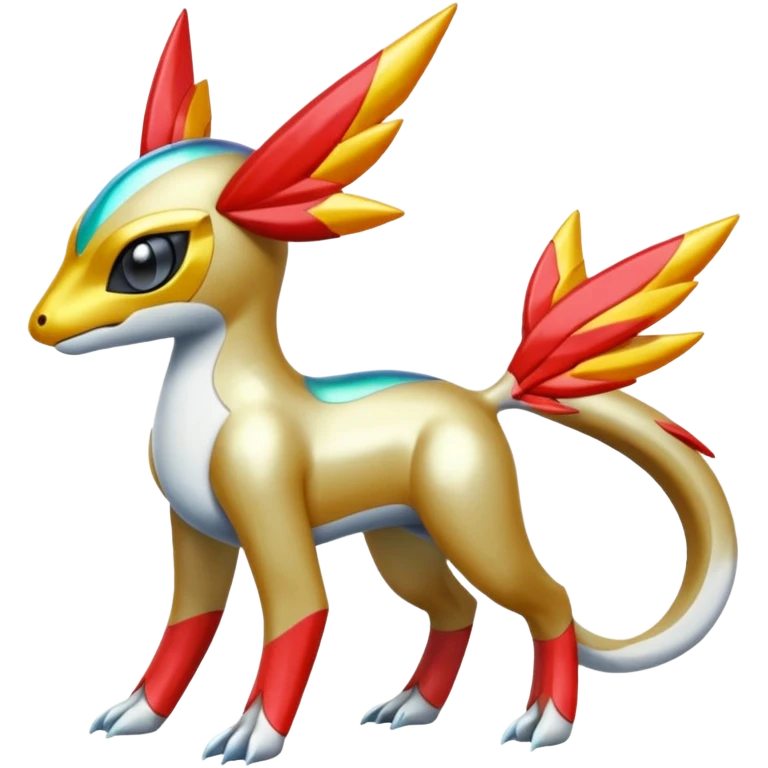 Shiny Colorful Meloetta-Latias-Koraidon-Peppercat-Wargreymon-Protogen-Fakémon-fusion-hybrid-creature emoji