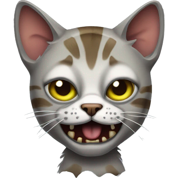 Tabby cat as a zombie emoji