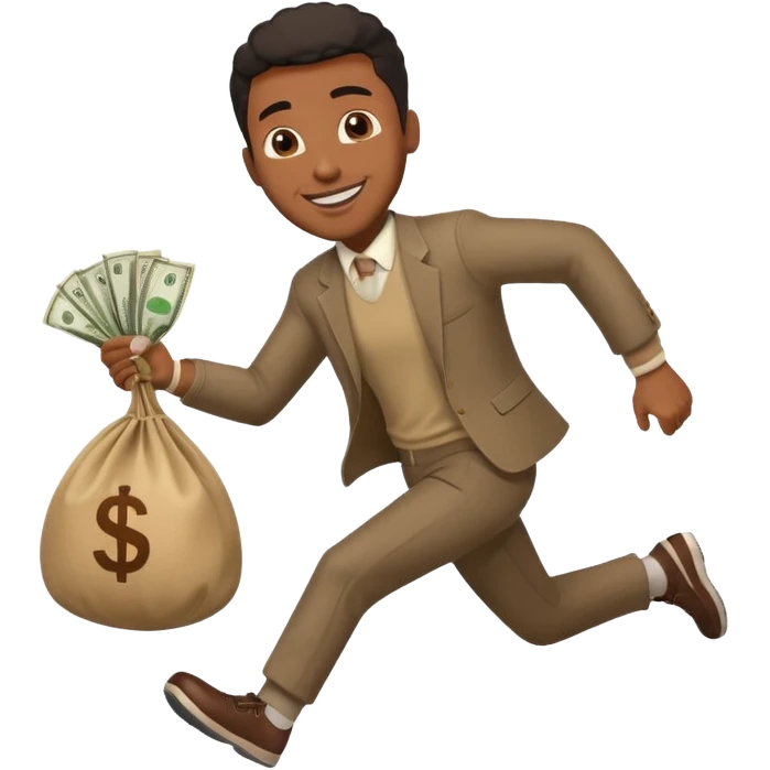 Black Man running with moneybag 💰 emoji