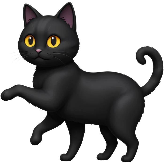 Black cat spinning emoji