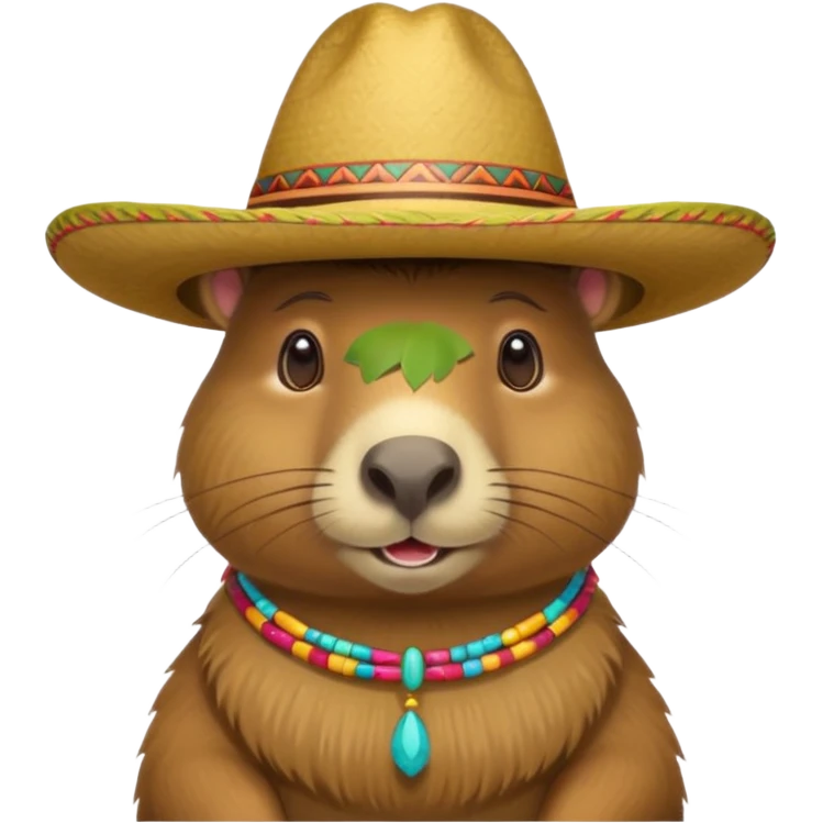 Capibara wearing a Mexican hat emoji