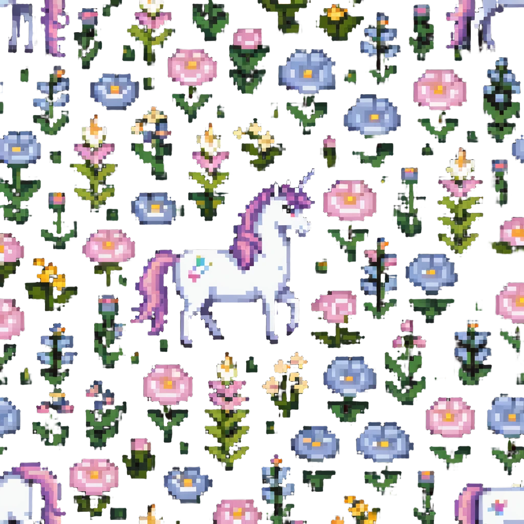 unicorn in a field of flowers emoji