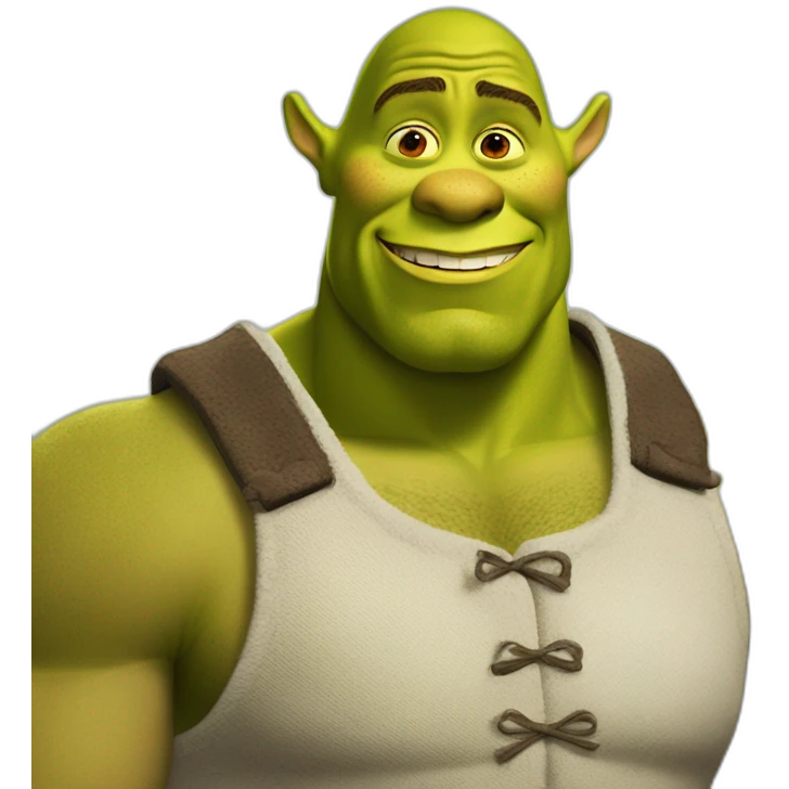 shrek Dwayne Douglas Johnson with shrek ears emoji