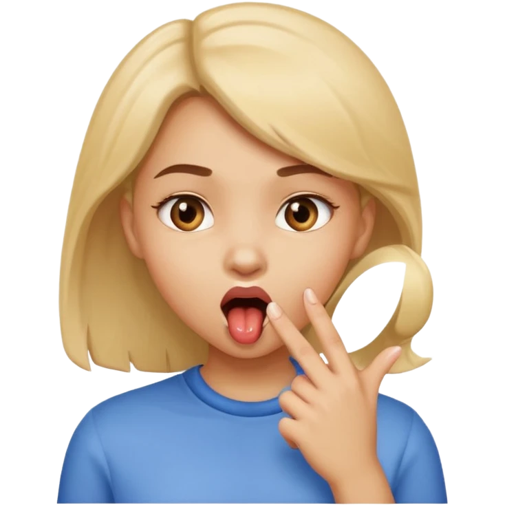 a girl bitten her finger emoji