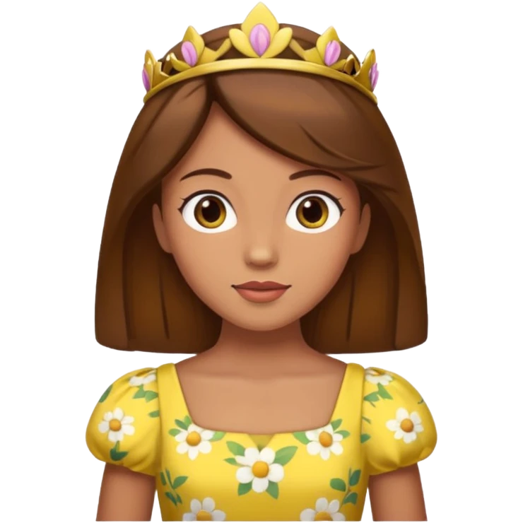 Princess daisy yelllow dress standing with brown hair  emoji
