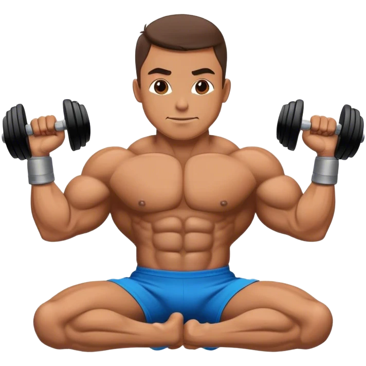 bodybuilder laying down abs exercise emoji