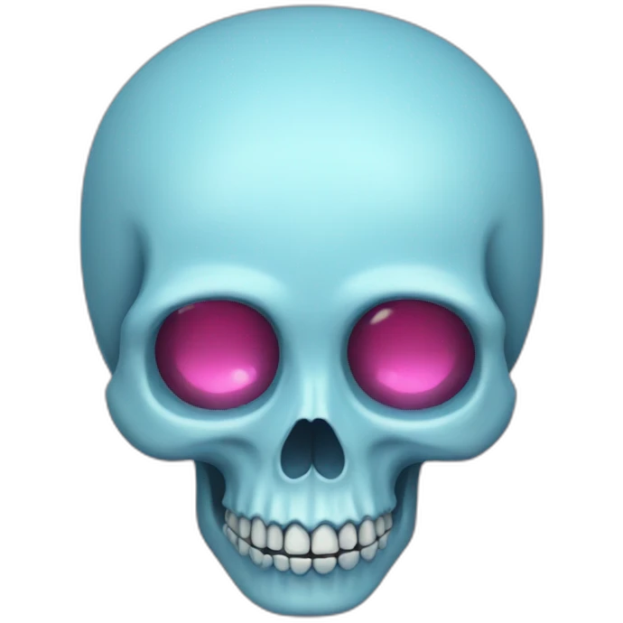 light blue skull with a pink halo emoji