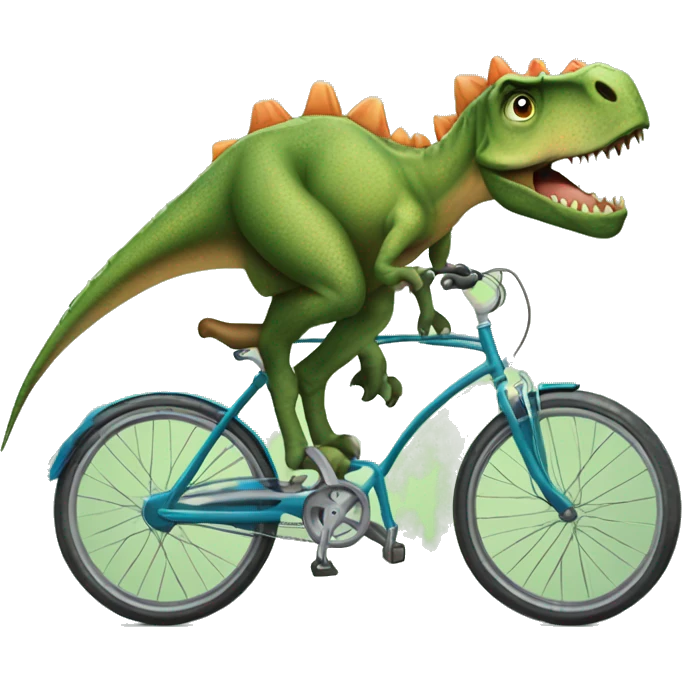 dinosaurio en una bicicleta  emoji