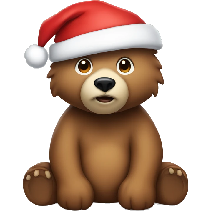 Bear with a santa hat emoji