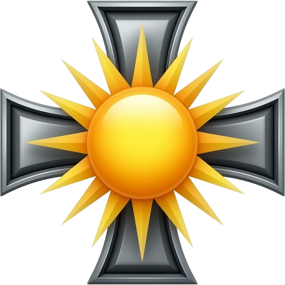 Black Templar Cross with sun emoji