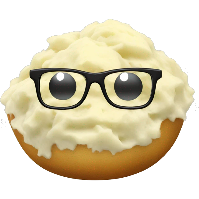 Mashed potatoes with glasses emoji