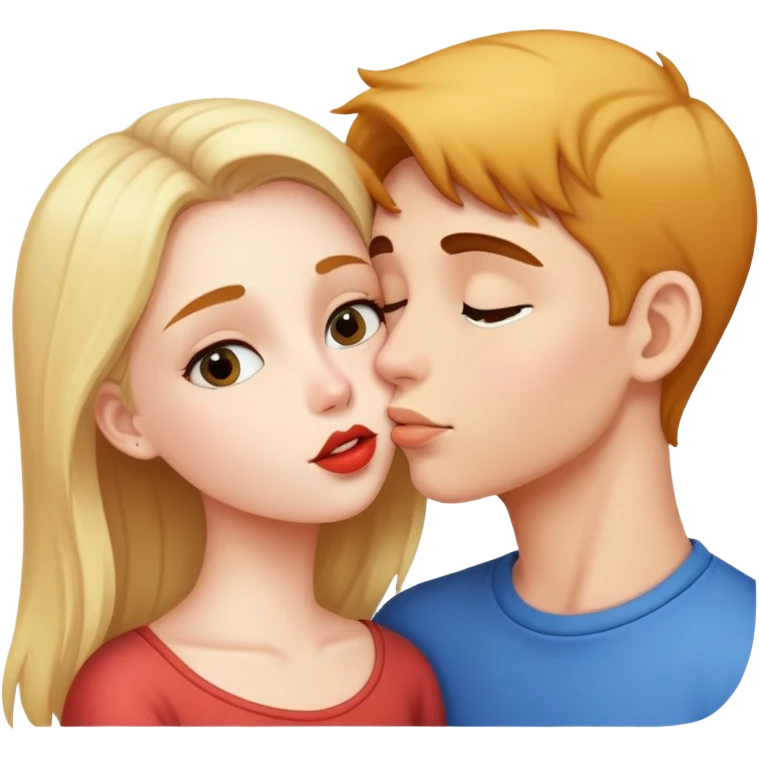 Girl kissing boy emoji