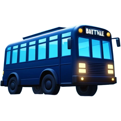 Fortnite battle bus signal projected in the night sky, similar to the bat signal but with the battle bus silhouette emoji