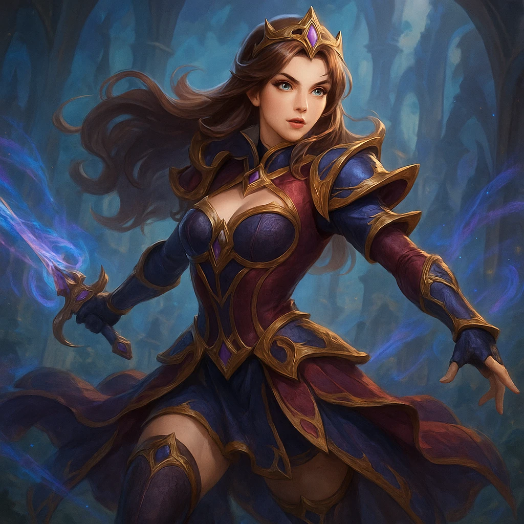 Guinevere from Mobile Legends Bang Bang, dynamic pose, detailed costume, fantasy hero, vibrant colors emoji