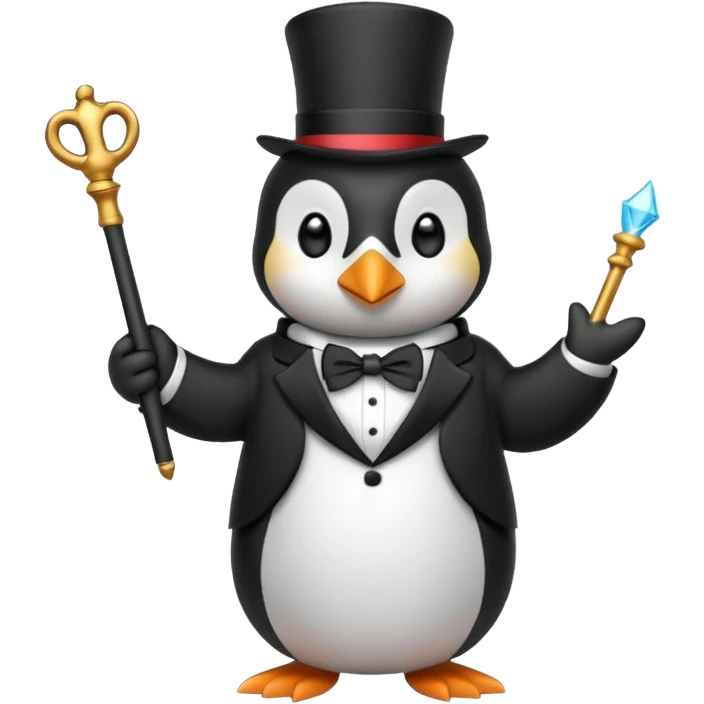 Pinguin magician emoji