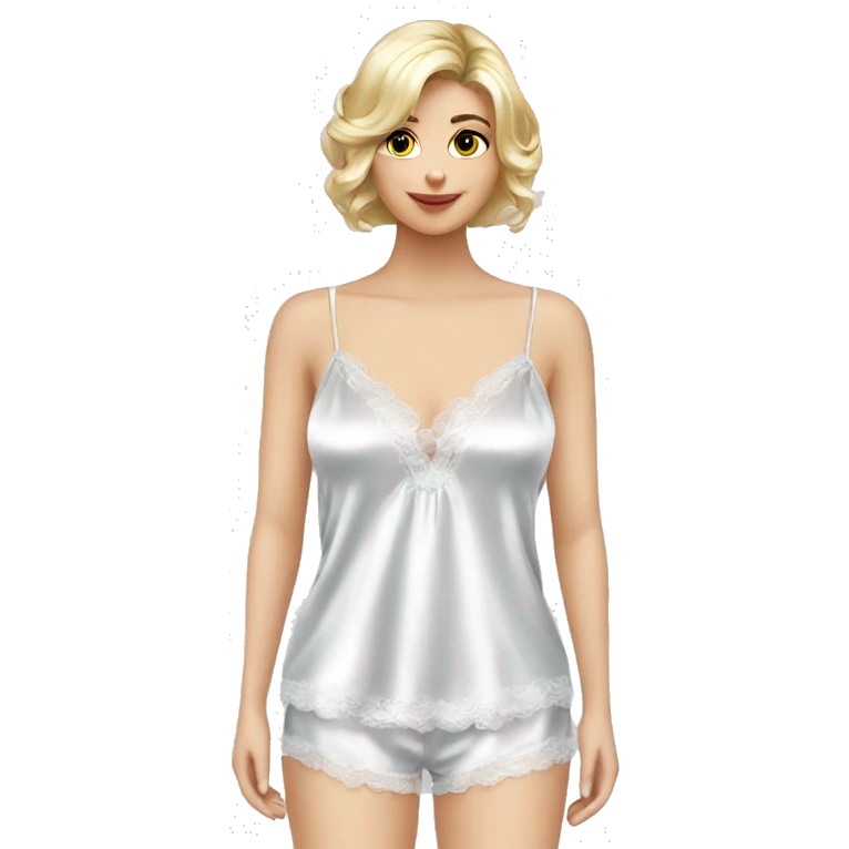 white satin camisole pajam emoji