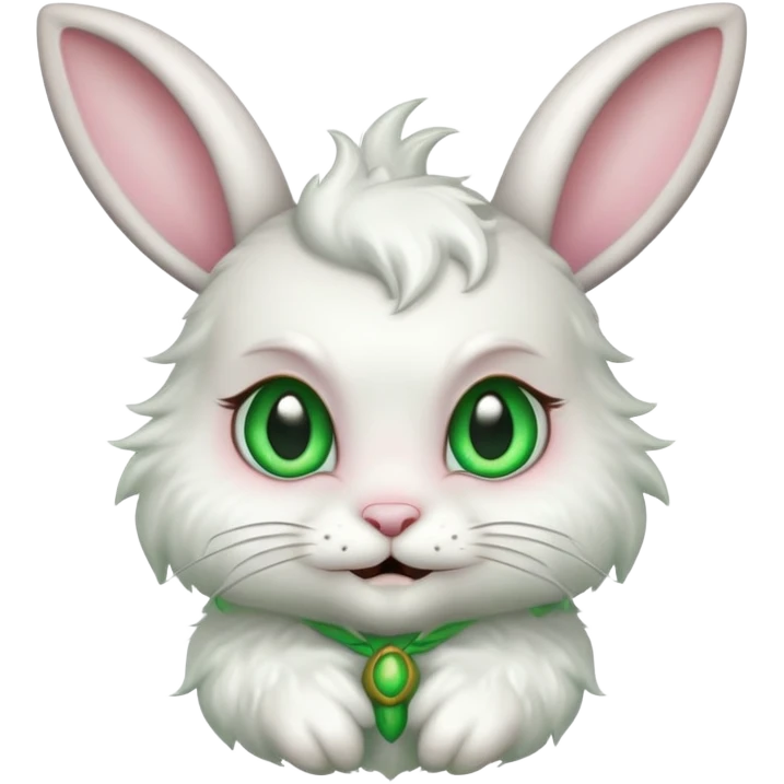 Easter bunny imp with horns and green eyes emoji