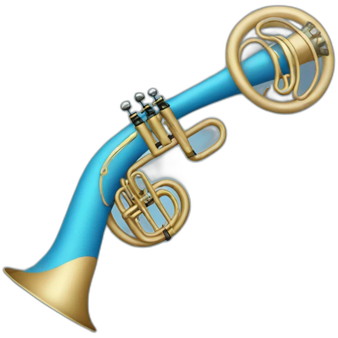 Round hunting horn blue emoji