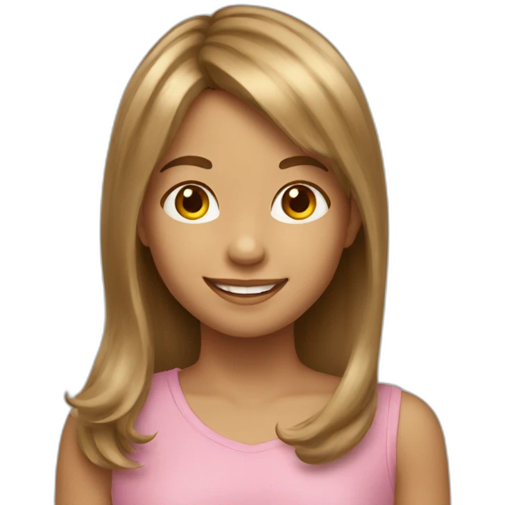 Happy Little girl bangs light brown hair emoji