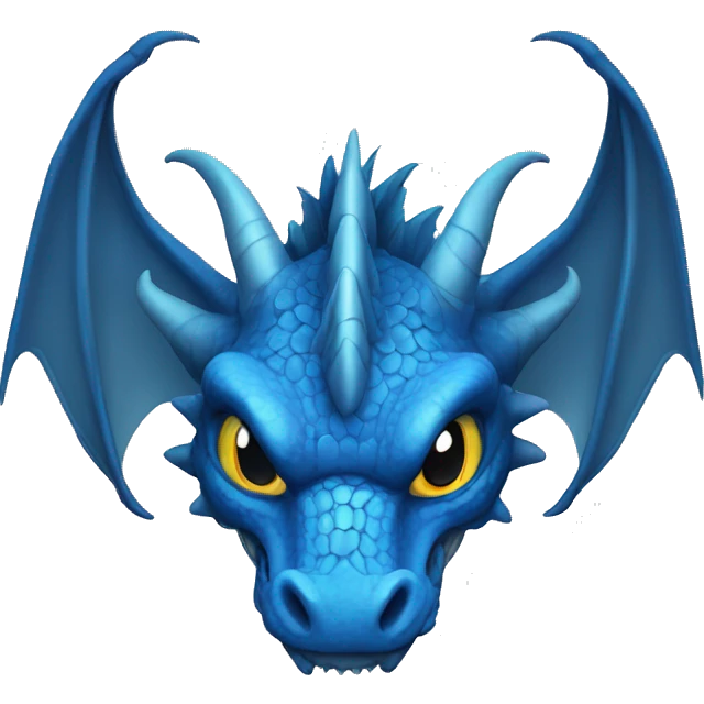 Blue dragons head tatoo style emoji