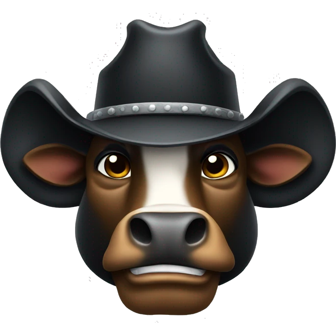 A Muscular black bull wearing cowboy hat emoji