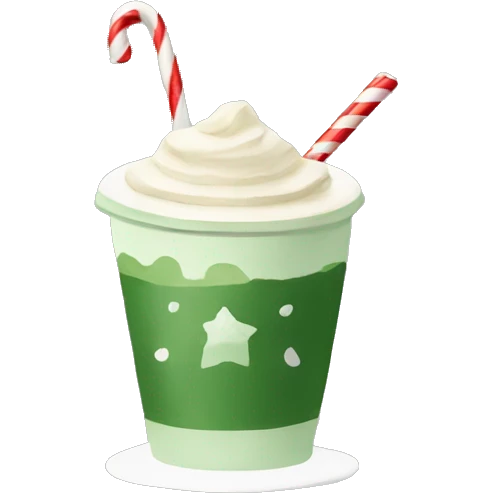 Starbucks Matcha latte in a cup with Christmas design  emoji