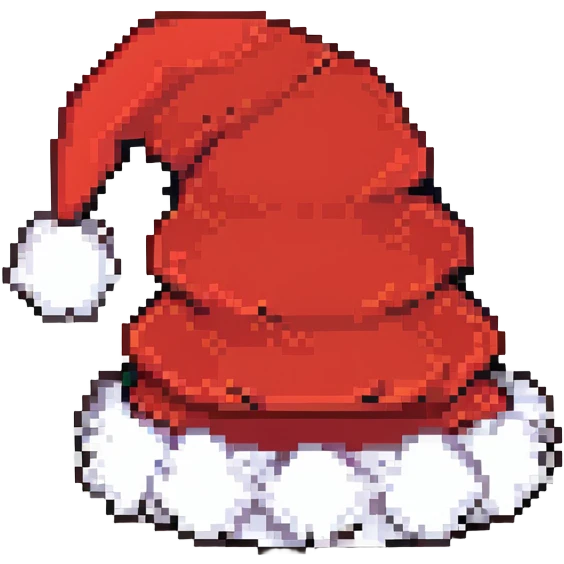 Red Santa hat with white fluffy trim and pom-pom on top emoji