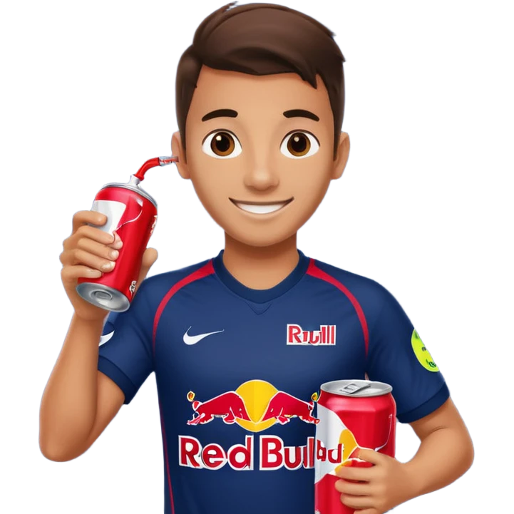 Red bull energy drink imogi for soccer players emoji